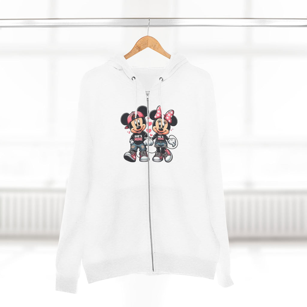 Mickey & Minnie Couple Unisex Zip Hoodie | Cozy Fleece Lined | Perfect for Cold Days - Image 4