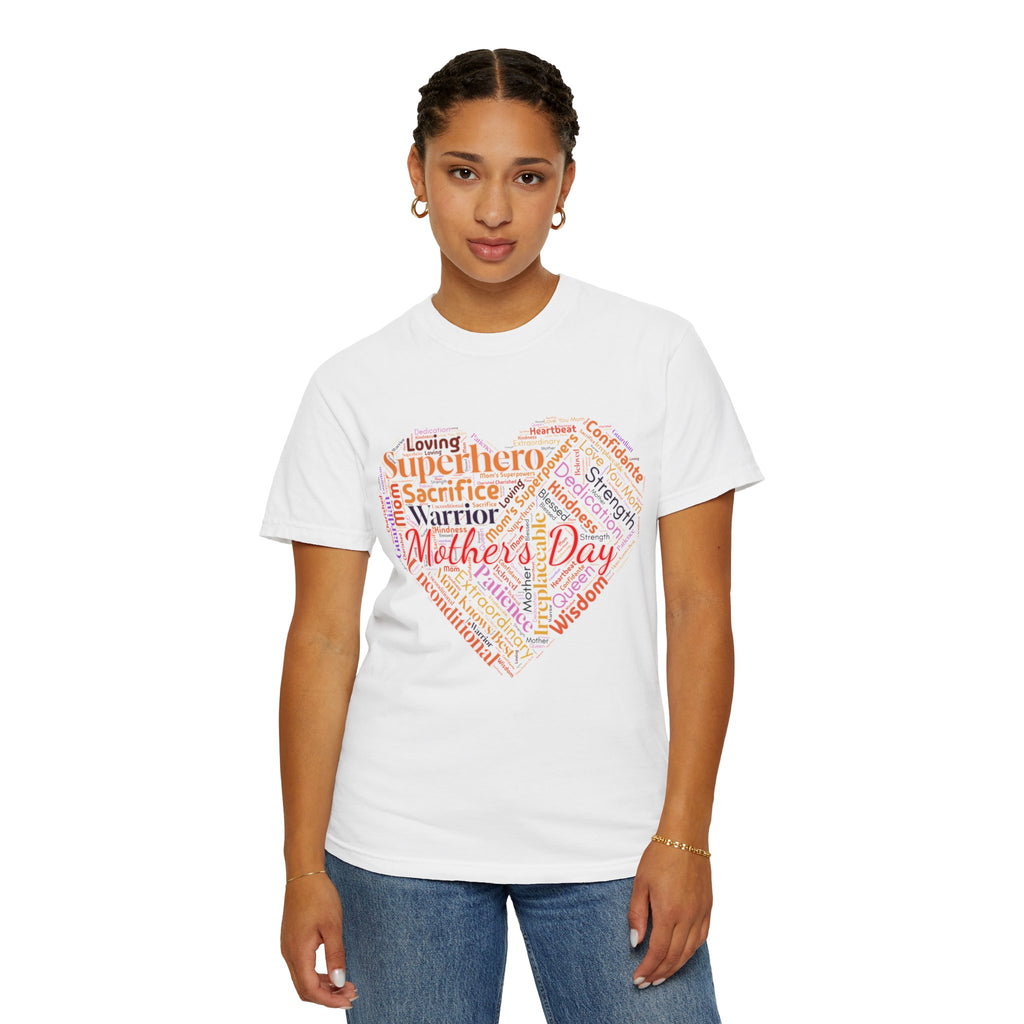 Mother's Day Heart Word Cloud T-Shirt | Soft Premium Cotton Tee | Casual Everyday Comfort - Image 4