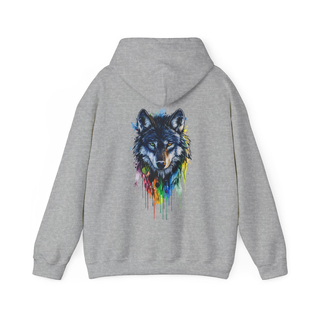 Vibrant Wolf Graphic Hooded Sweatshirt | Cozy Fleece Lined | Perfect for Cold Days - Image 12