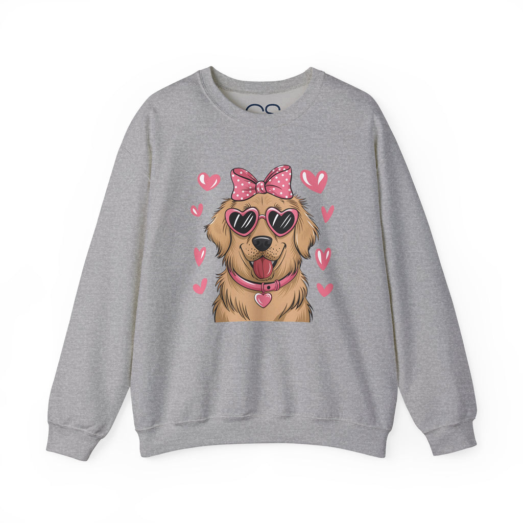 Valentine's Day Dog Crewneck Sweatshirt | Comfortable Cotton Blend | Everyday Casual - Image 5