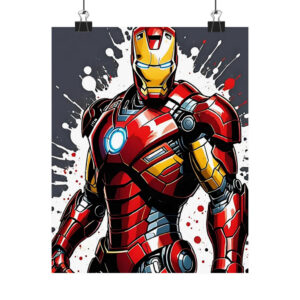 Superhero Wall Art Poster - Armored Hero Metal Suit Design | High-Quality Matte Print | Wall Art Masterpiece