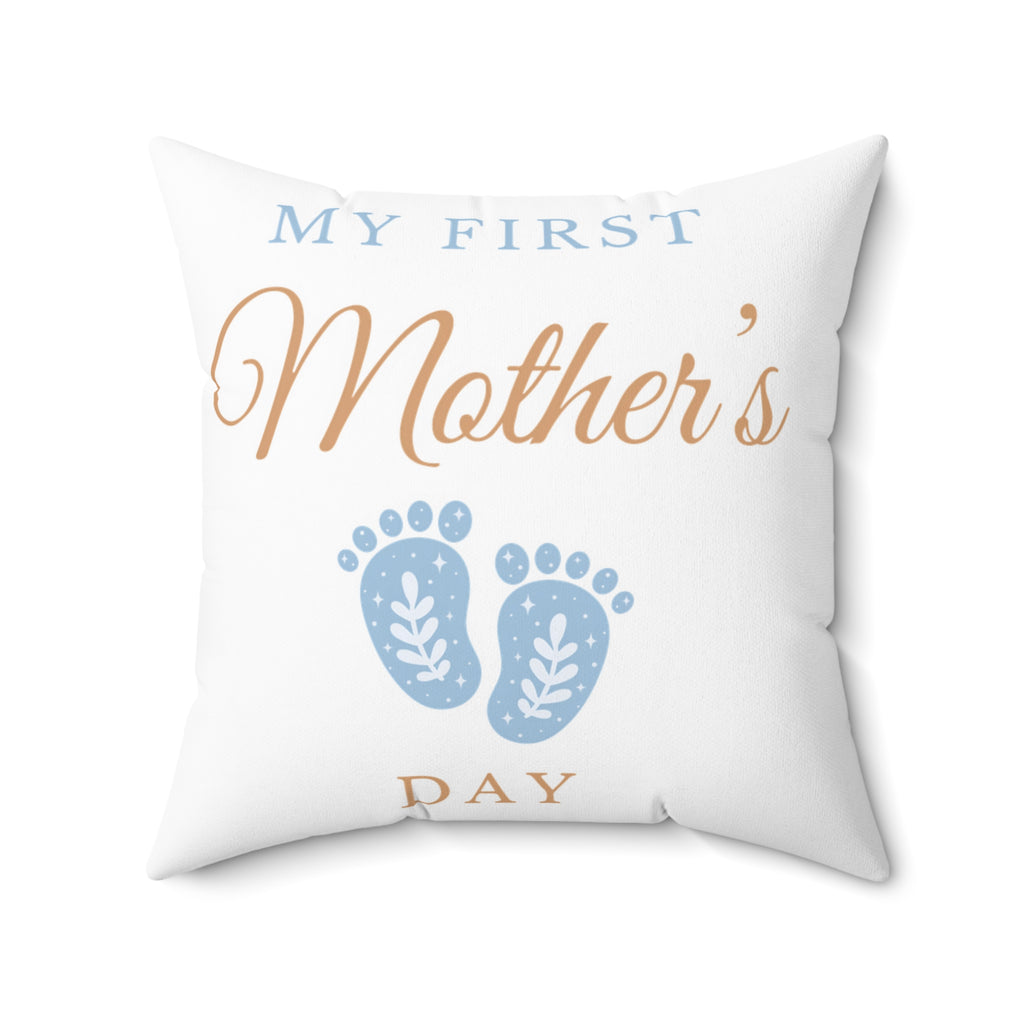 My First Mother's Day Pillow Blue - New Mom Gift | Soft Durable Fabric | Home Decor Essential - Image 4
