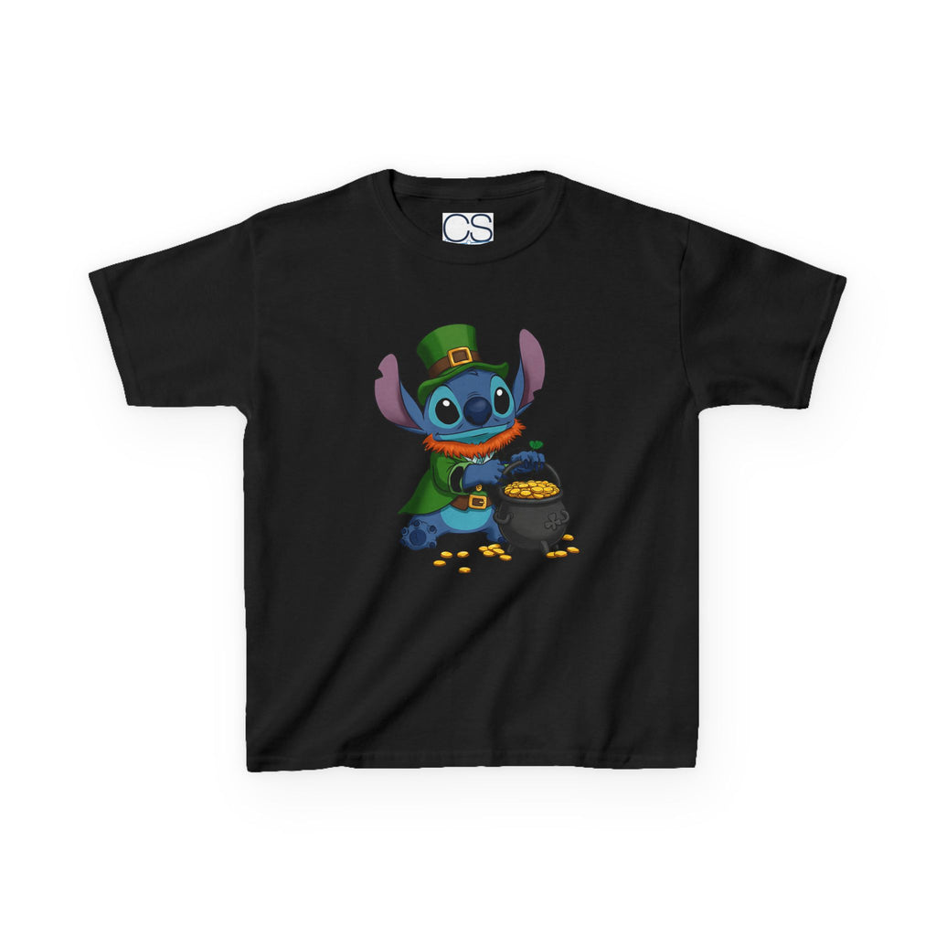 Disney Stitch St. Patrick's Day Kids Heavy Cotton T-Shirt - Lucky Stitch Tee | Soft Kids Cotton | Comfortable Playwear - Image 7