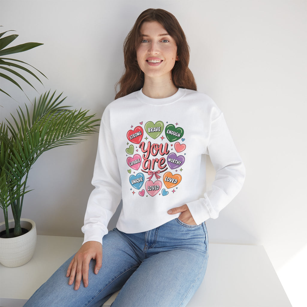 You Are Loved Inspirational Crewneck Sweatshirt | Comfortable Cotton Blend | Everyday Casual - Image 2