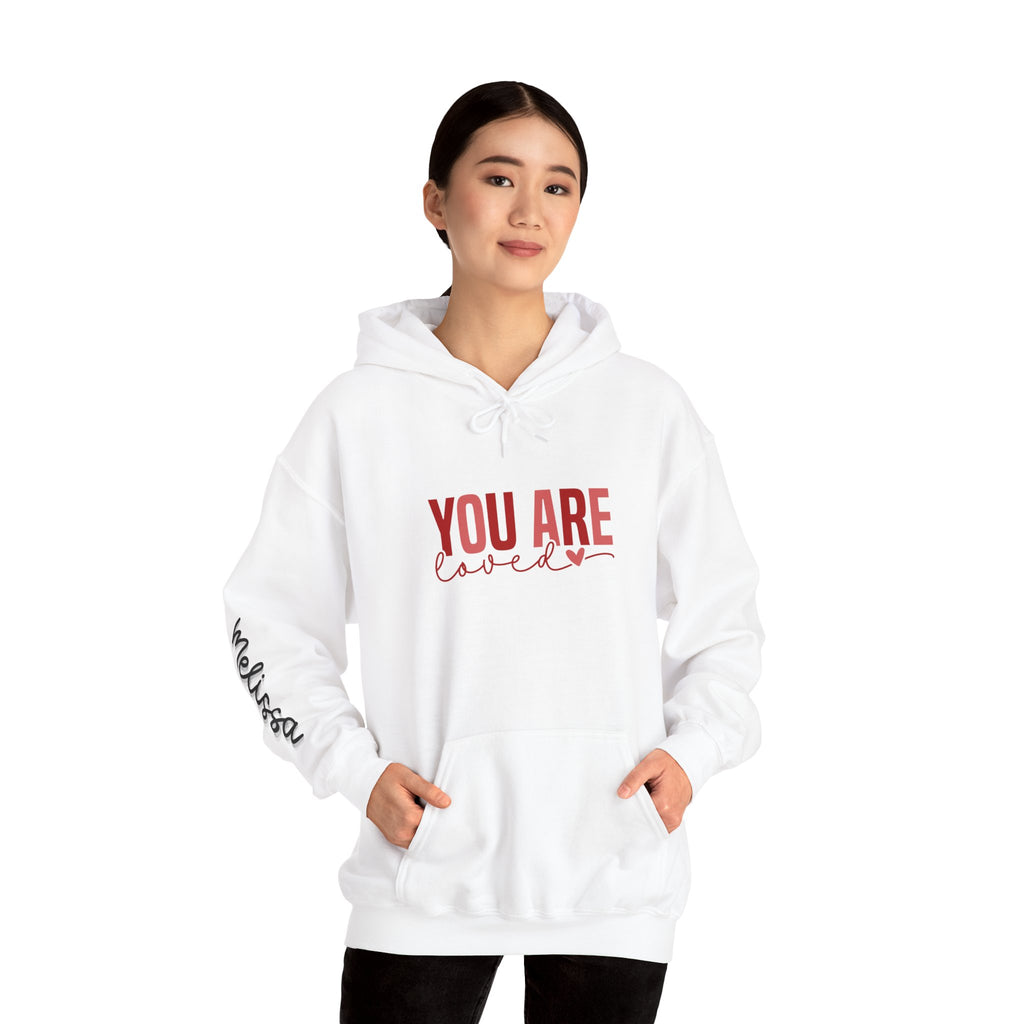 Personalized You Are Loved Hooded Sweatshirt | Cozy Fleece Lined | Perfect for Cold Days - Image 16