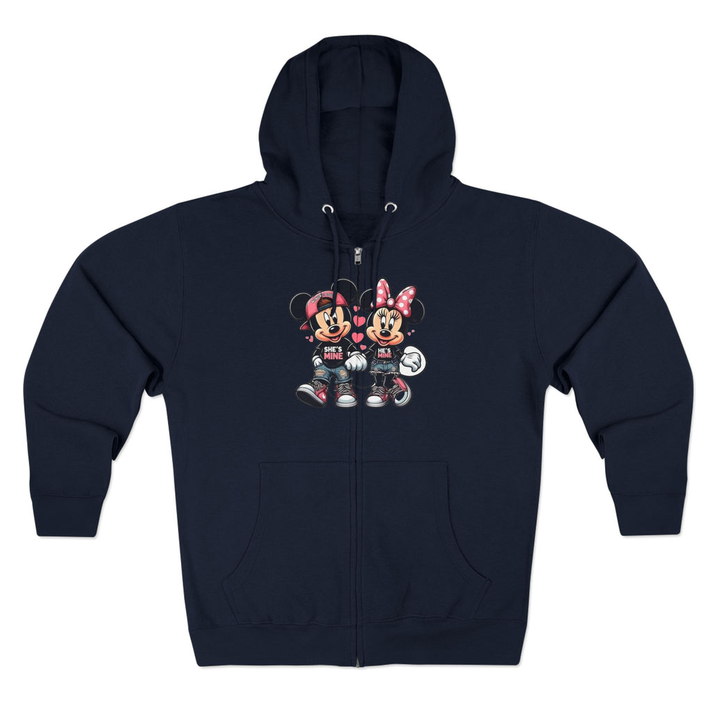Mickey & Minnie Couple Unisex Zip Hoodie | Cozy Fleece Lined | Perfect for Cold Days - Image 10