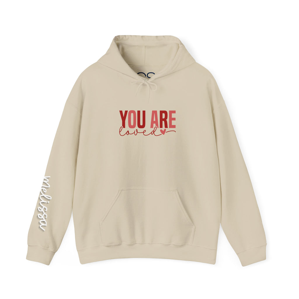 Personalized You Are Loved Hooded Sweatshirt | Cozy Fleece Lined | Perfect for Cold Days - Image 9