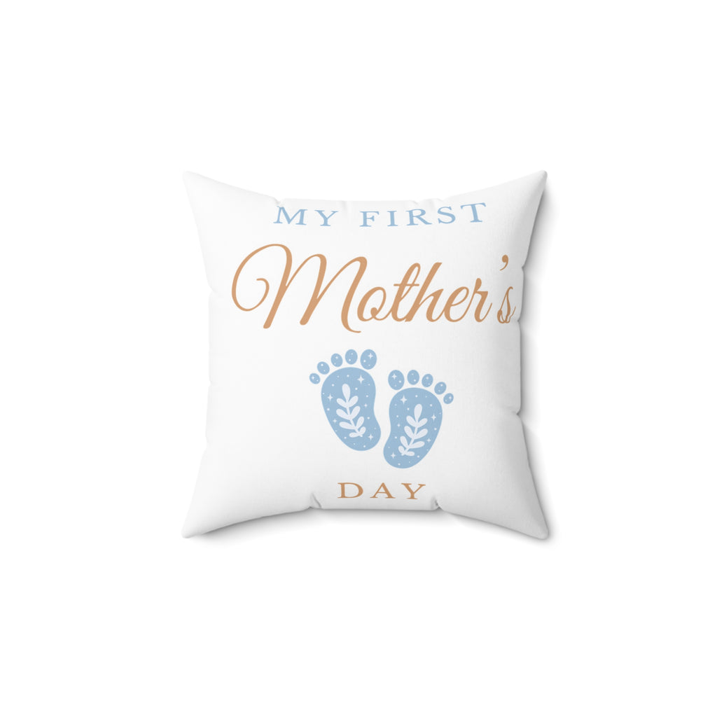 My First Mother's Day Pillow Blue - New Mom Gift | Soft Durable Fabric | Home Decor Essential - Image 5