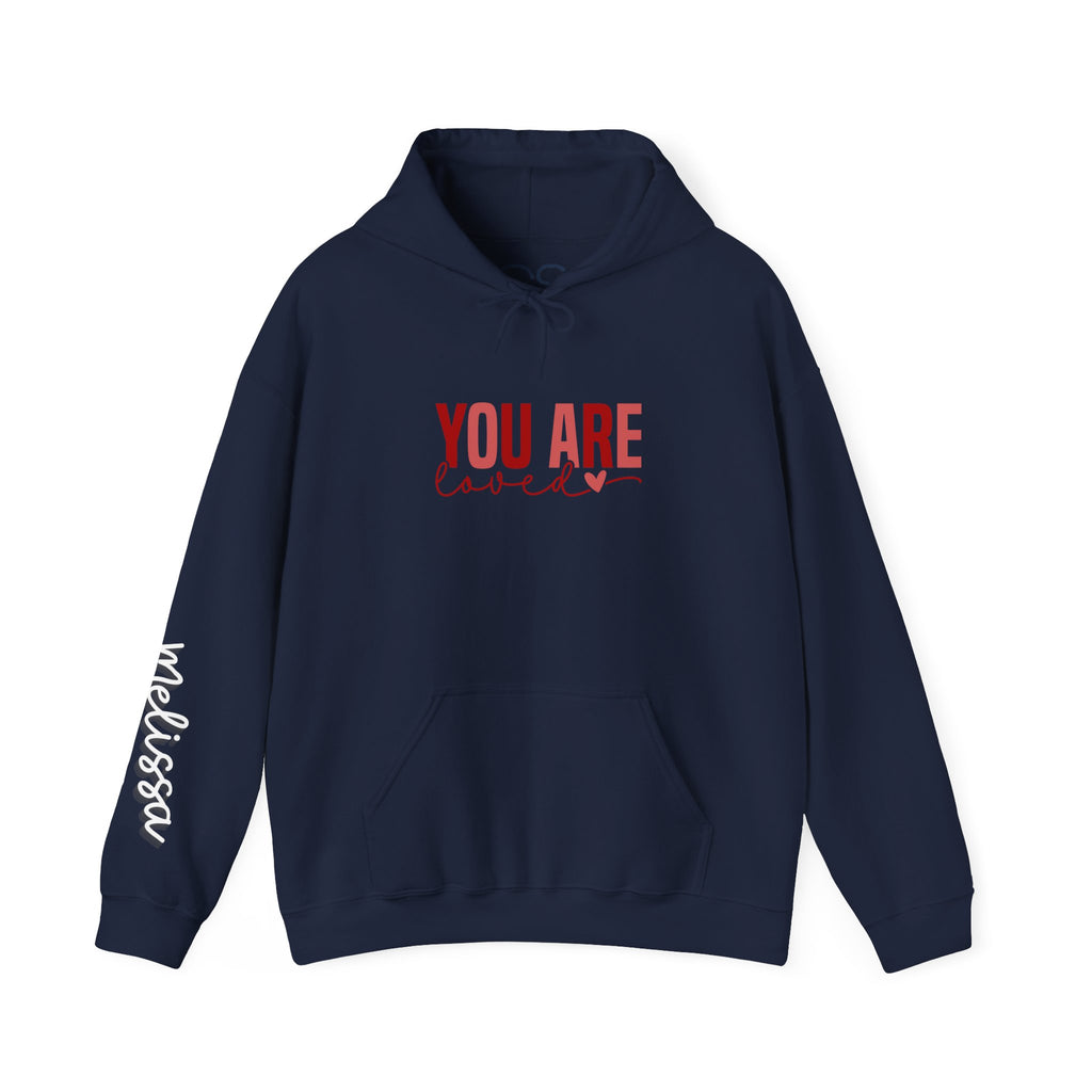 Personalized You Are Loved Hooded Sweatshirt | Cozy Fleece Lined | Perfect for Cold Days - Image 13