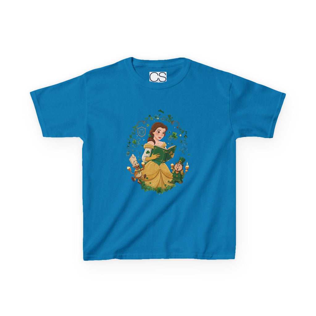 Disney Belle St. Patrick's Day Kids Heavy Cotton T-Shirt | Soft Kids Cotton | Comfortable Playwear - Image 11