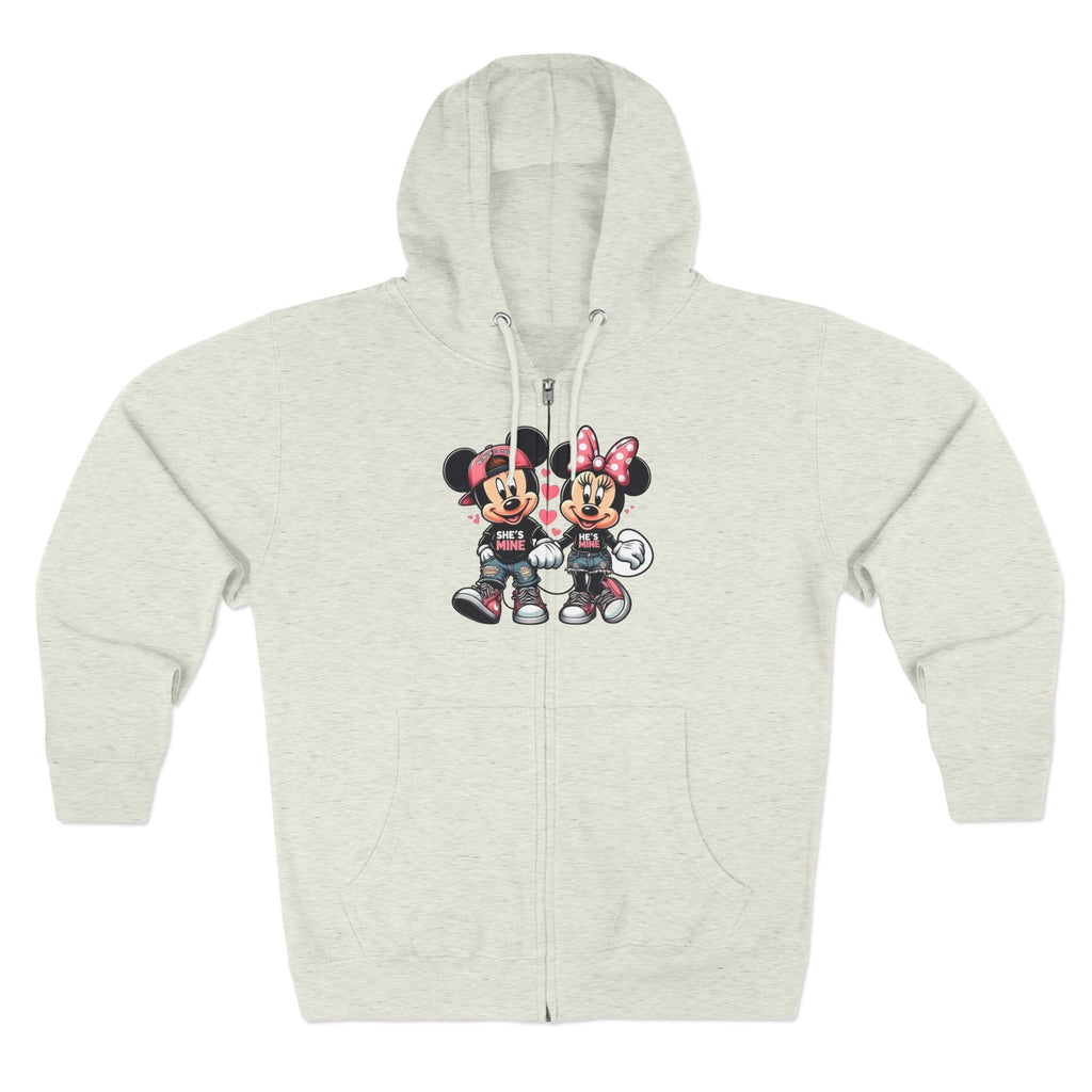 Mickey & Minnie Couple Unisex Zip Hoodie | Cozy Fleece Lined | Perfect for Cold Days - Image 9