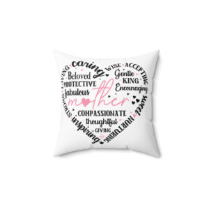Mom Heart Word Pillow | Soft Durable Fabric | Home Decor Essential