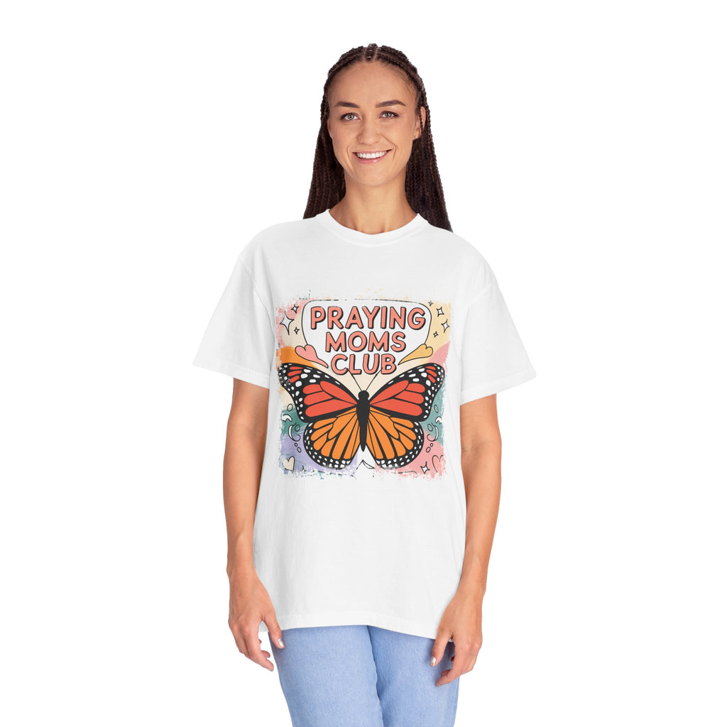 Praying Moms Club Butterfly T-Shirt | Soft Premium Cotton Tee | Casual Everyday Comfort - Image 2