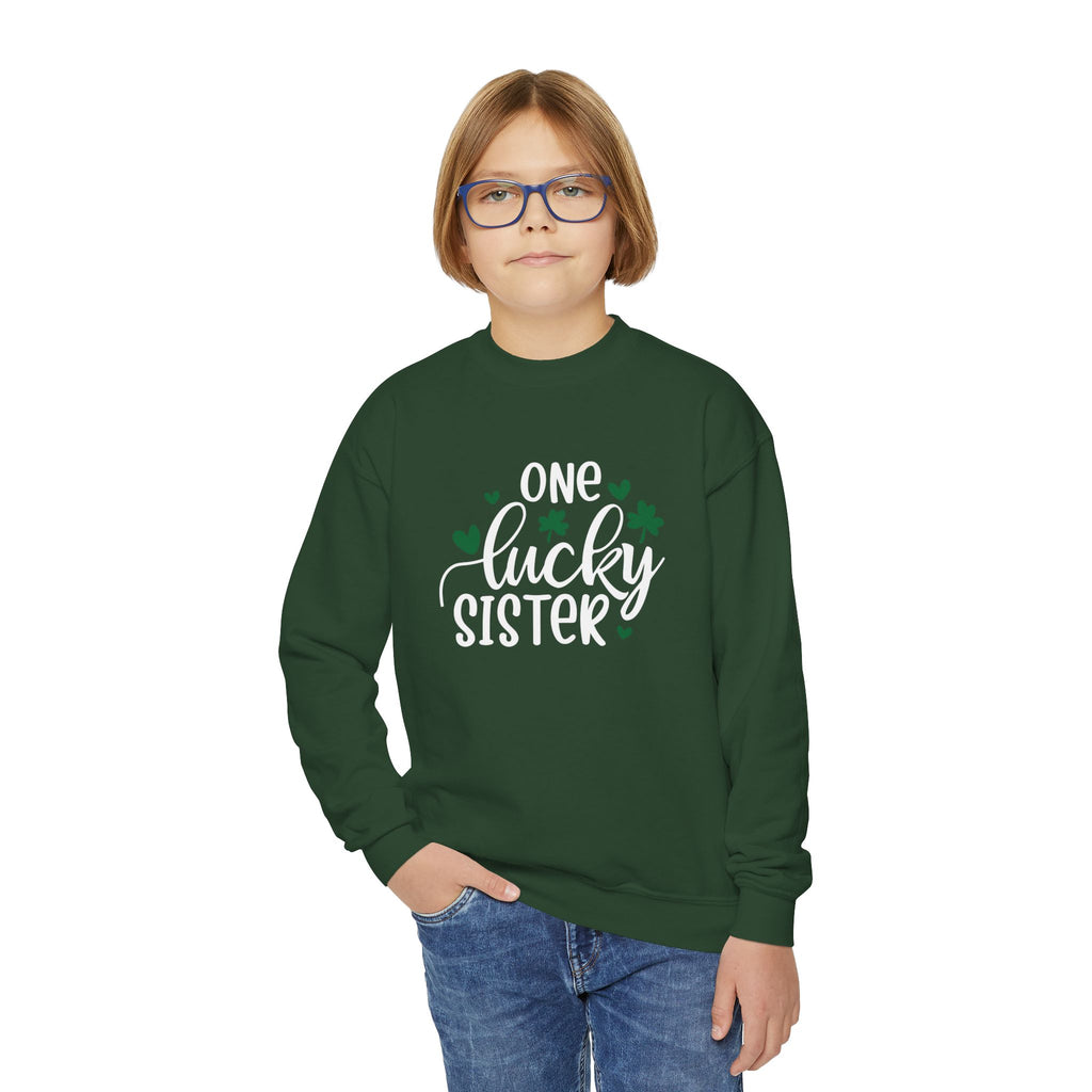One Lucky Sister St. Patrick's Day Kids Sweatshirt - With Bundle | Soft Kids Cotton | Comfortable Playwear - Image 4