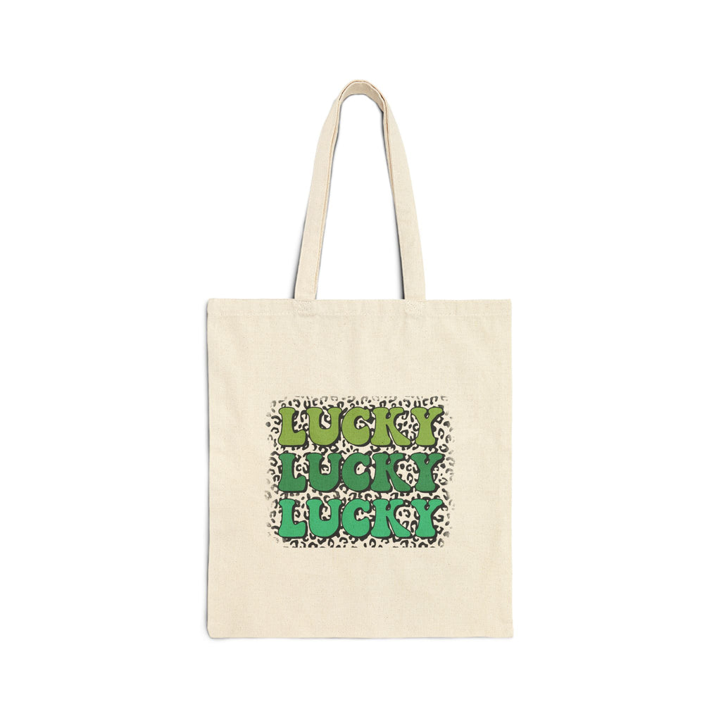 Lucky Lucky Lucky St. Patrick's Day Canvas Tote Bag | Durable Canvas | Everyday Carry-All