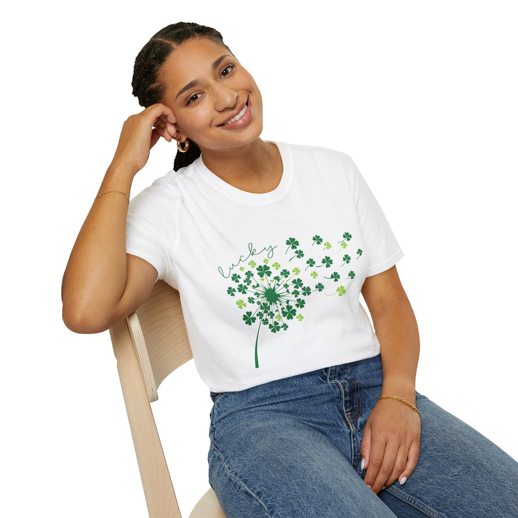 Luck of the Irish Dandelion Unisex Softstyle T-Shirt | Soft Premium Cotton Tee | Casual Everyday Comfort - Image 3