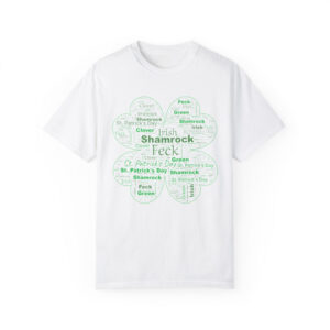 Irish Shamrock Clover Word Art T-Shirt | Soft Premium Cotton Tee | Casual Everyday Comfort