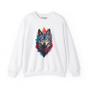 Vibrant Wolf Art Crewneck Sweatshirt - Watercolor Style Graphic | Comfortable Cotton Blend | Everyday Casual