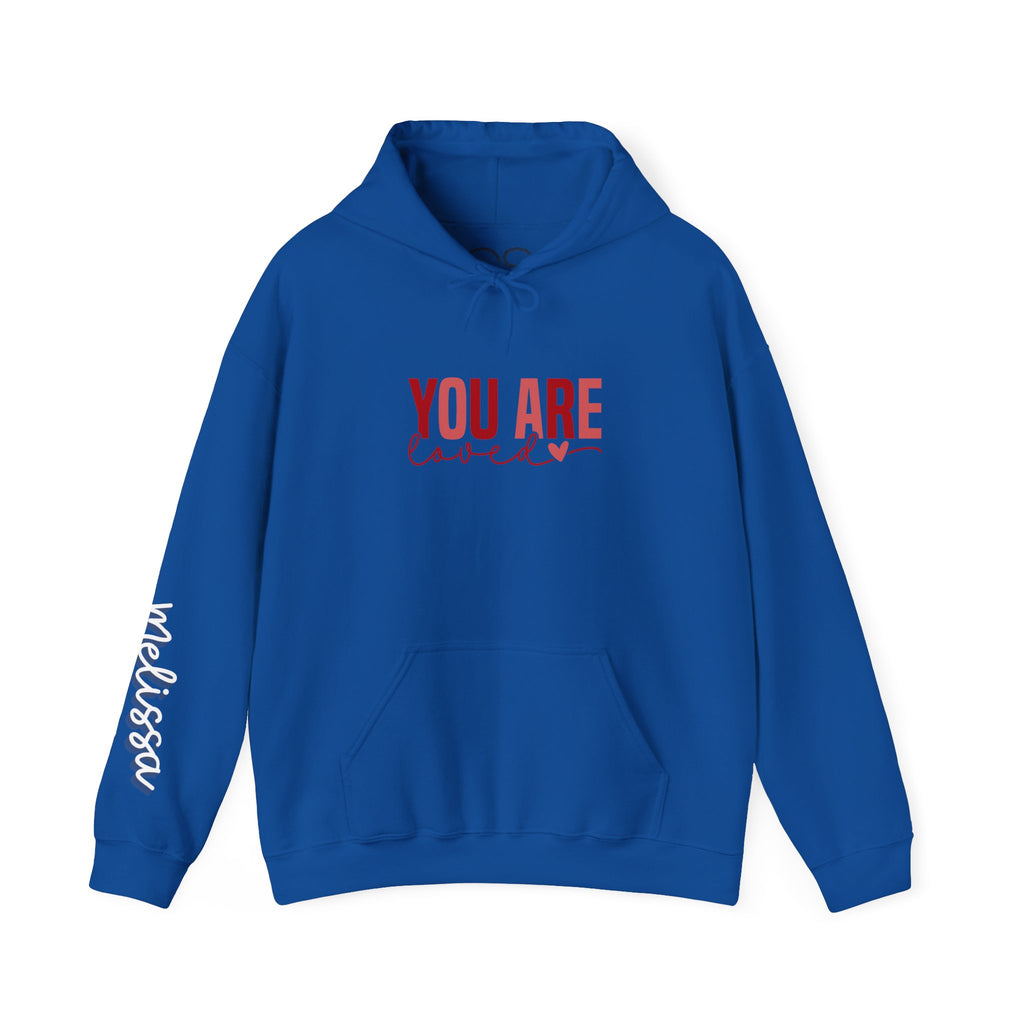 Personalized You Are Loved Hooded Sweatshirt | Cozy Fleece Lined | Perfect for Cold Days - Image 6