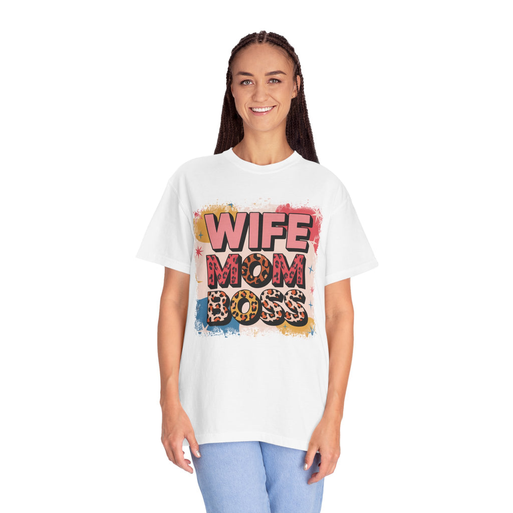 WIFE MOM BOSS Leopard Print T-Shirt | Soft Premium Cotton Tee | Casual Everyday Comfort - Image 2