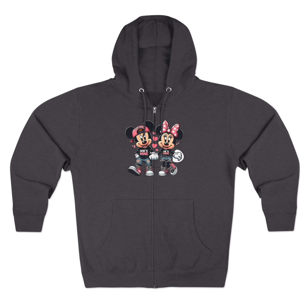 Mickey & Minnie Couple Unisex Zip Hoodie | Cozy Fleece Lined | Perfect for Cold Days - Image 7