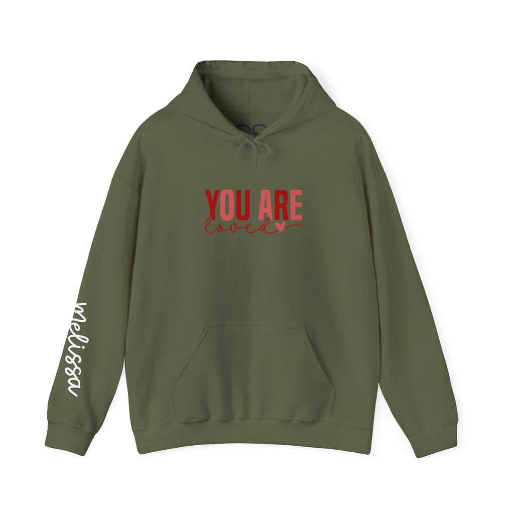 Personalized You Are Loved Hooded Sweatshirt | Cozy Fleece Lined | Perfect for Cold Days - Image 3