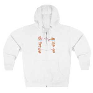 Cuddly Love Teddy Unisex Zip Hoodie | Cozy Fleece Lined | Perfect for Cold Days