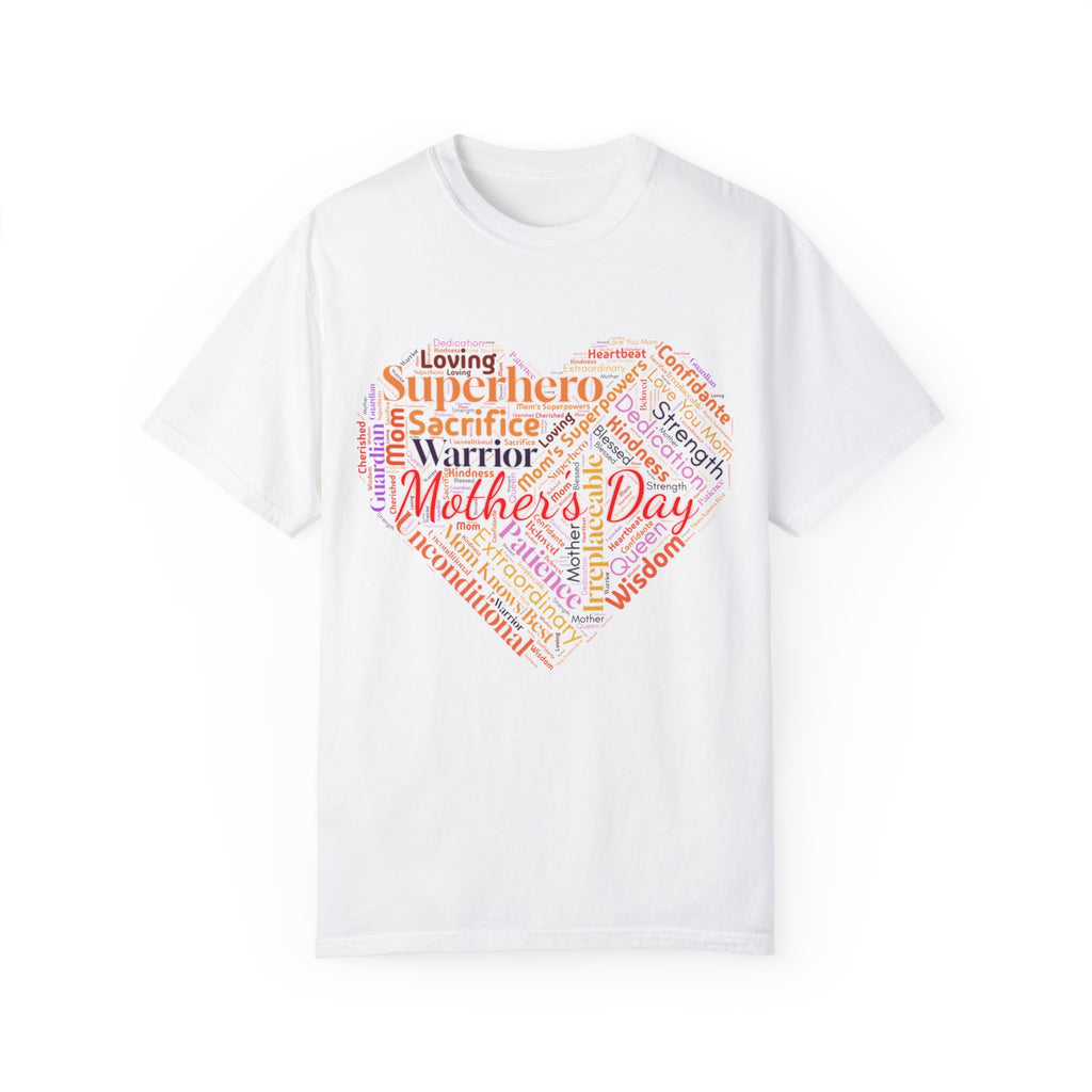 Mother's Day Heart Word Cloud T-Shirt | Soft Premium Cotton Tee | Casual Everyday Comfort