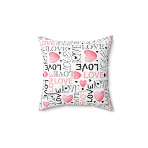 Romantic Love Letter Spun Polyester Square Pillow | Soft Durable Fabric | Home Decor Essential
