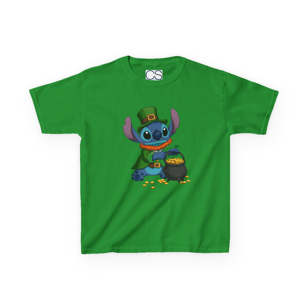 Disney Stitch St. Patrick's Day Kids Heavy Cotton T-Shirt - Lucky Stitch Tee | Soft Kids Cotton | Comfortable Playwear - Image 9