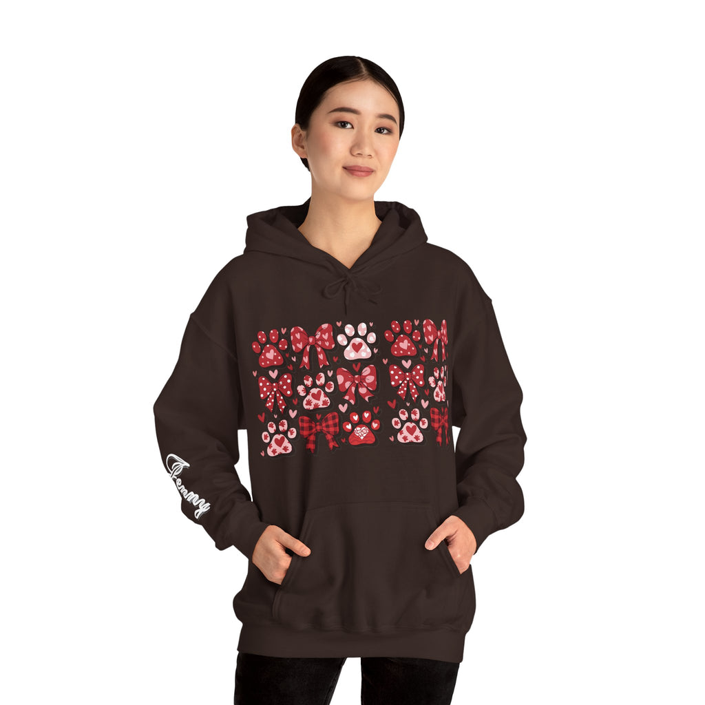 Personalized Valentine Coquette Hooded Sweatshirt | Cozy Fleece Lined | Perfect for Cold Days - Image 21