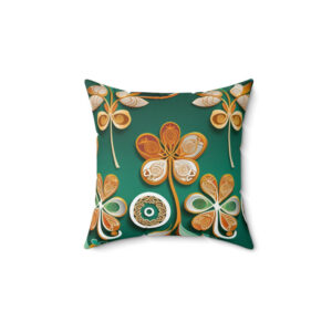 Golden Shamrock St. Patrick’s Day Pillow – Festive Irish Charm | Soft Durable Fabric | Home Decor Essential