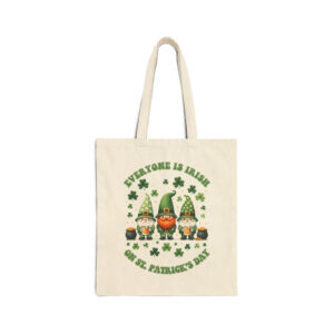 Everyone Is Irish Gnome Canvas Tote Bag | Durable Canvas | Everyday Carry-All