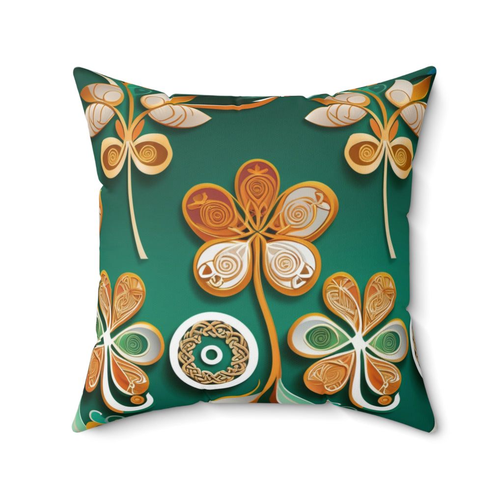Golden Shamrock St. Patrick’s Day Pillow – Festive Irish Charm | Soft Durable Fabric | Home Decor Essential - Image 4