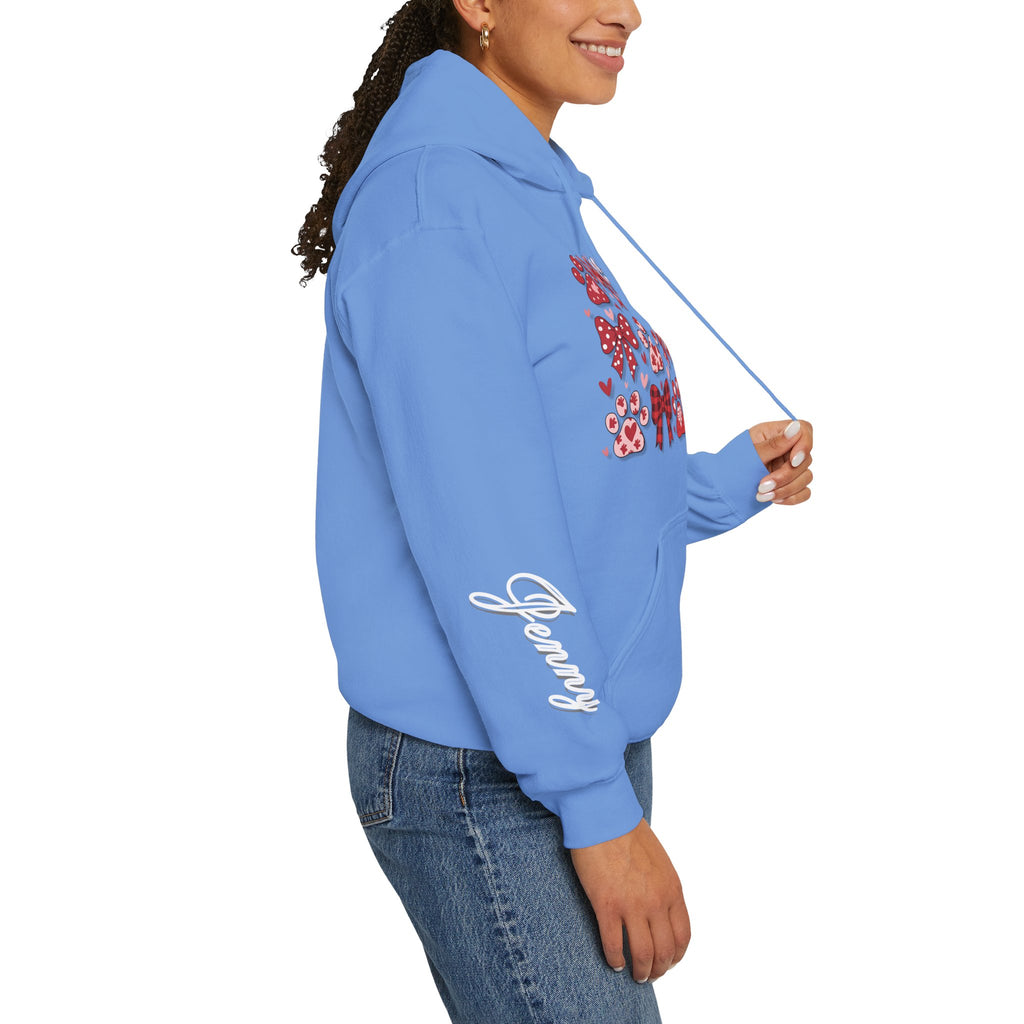Personalized Valentine Coquette Hooded Sweatshirt | Cozy Fleece Lined | Perfect for Cold Days - Image 24