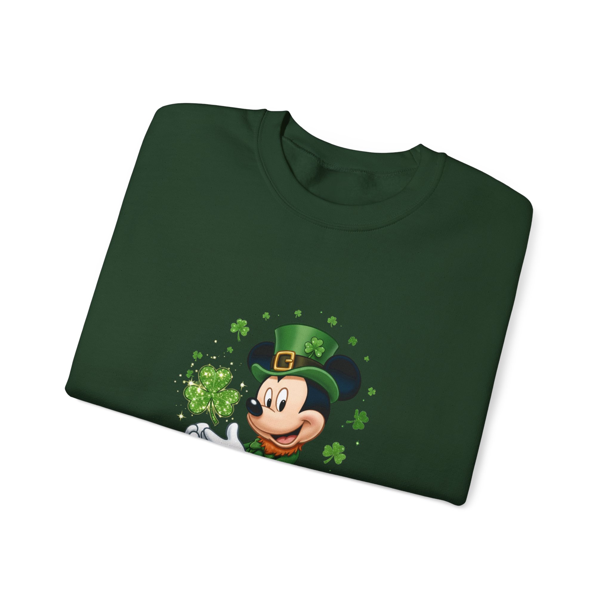 Lucky Green Mickey Mouse St. Patrick's Day Crewneck Sweatshirt - Image 3
