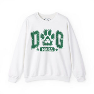 Lucky Dog Mama St. Paddy's Day Sweatshirt - Green Paw Print Sweater | Comfortable Cotton Blend | Everyday Casual