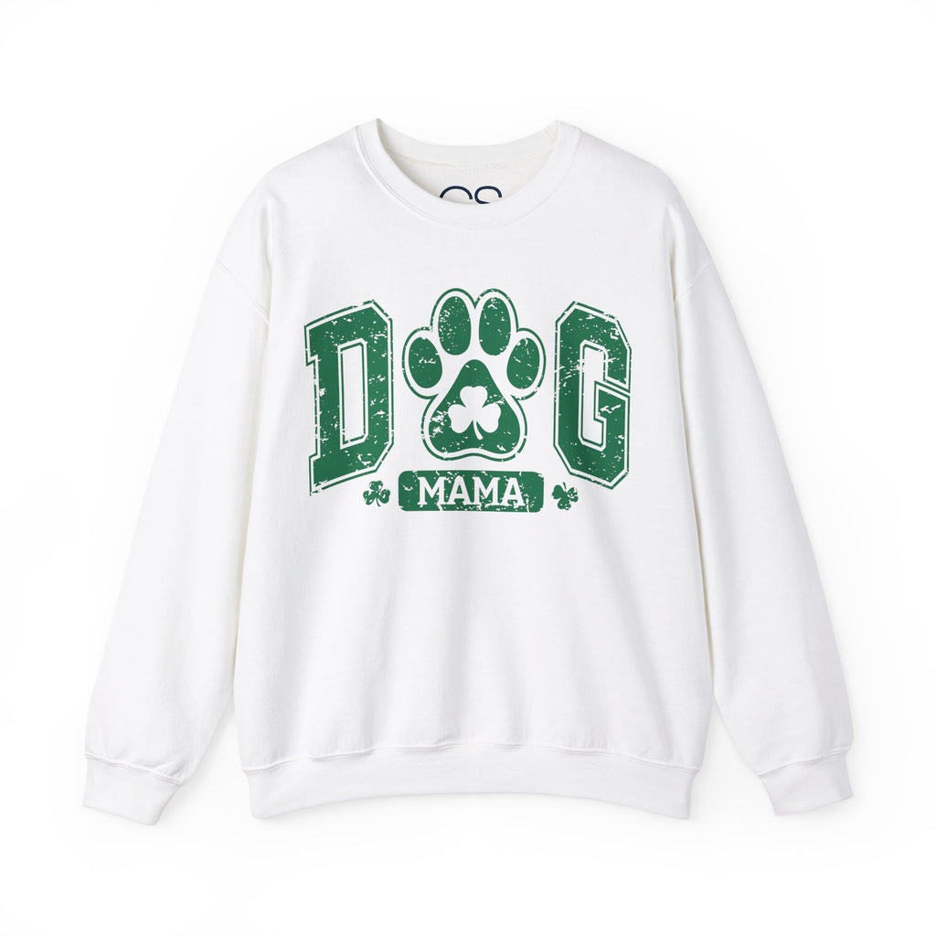 Lucky Dog Mama St. Paddy's Day Sweatshirt - Green Paw Print Sweater | Comfortable Cotton Blend | Everyday Casual