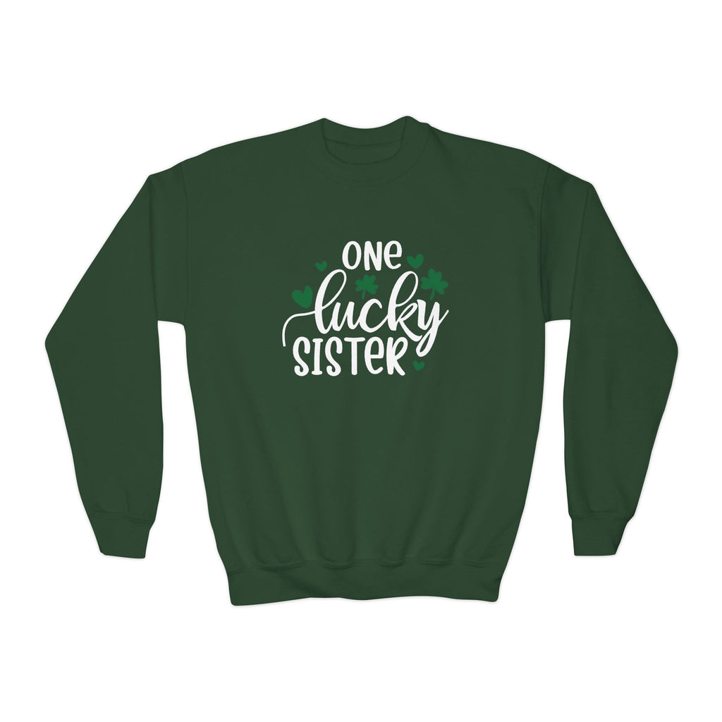One Lucky Sister St. Patrick's Day Kids Sweatshirt - With Bundle | Soft Kids Cotton | Comfortable Playwear - Image 8