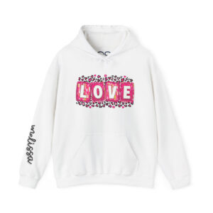 Personalized Love-Themed Hooded Sweatshirt | Cozy Fleece Lined | Perfect for Cold Days
