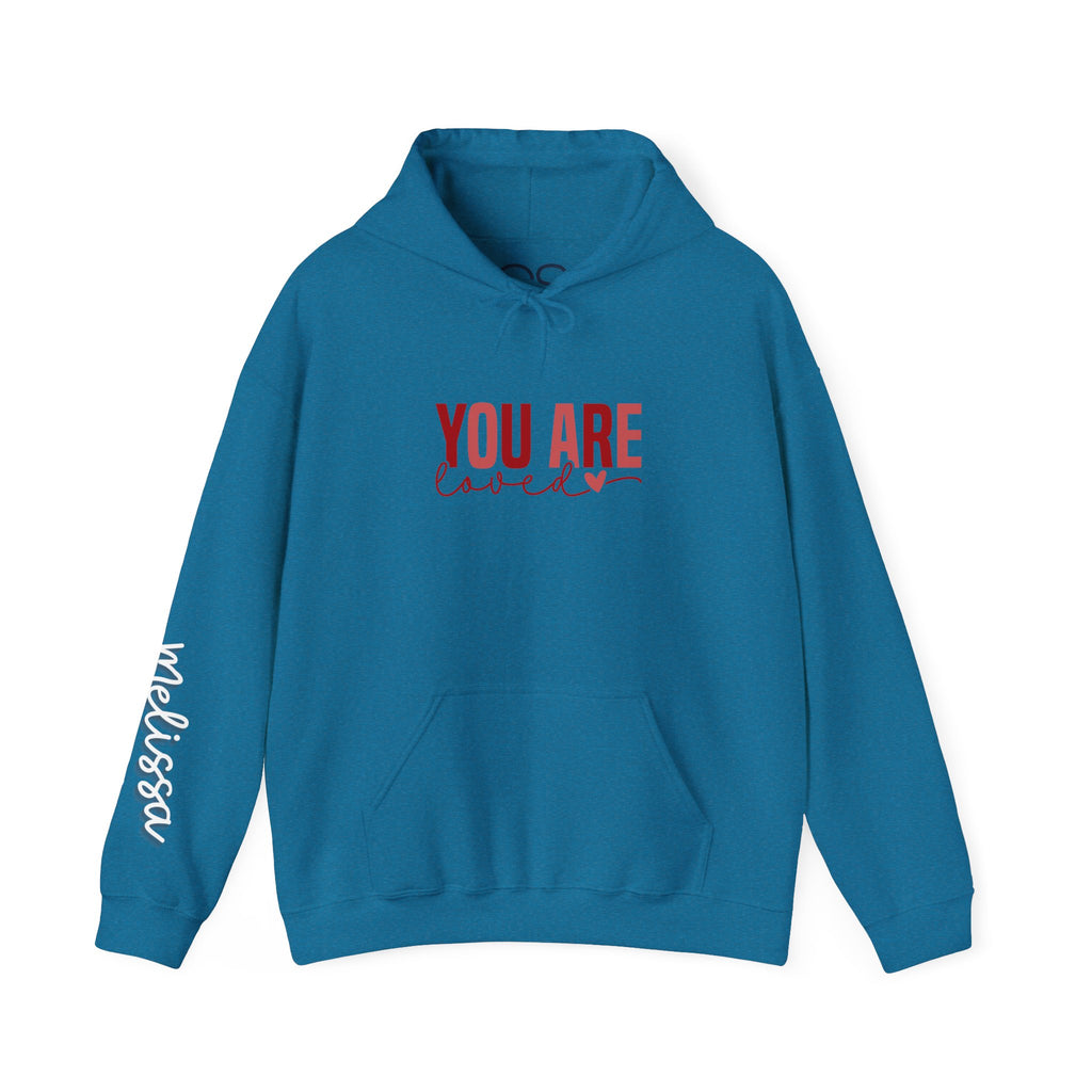 Personalized You Are Loved Hooded Sweatshirt | Cozy Fleece Lined | Perfect for Cold Days - Image 7