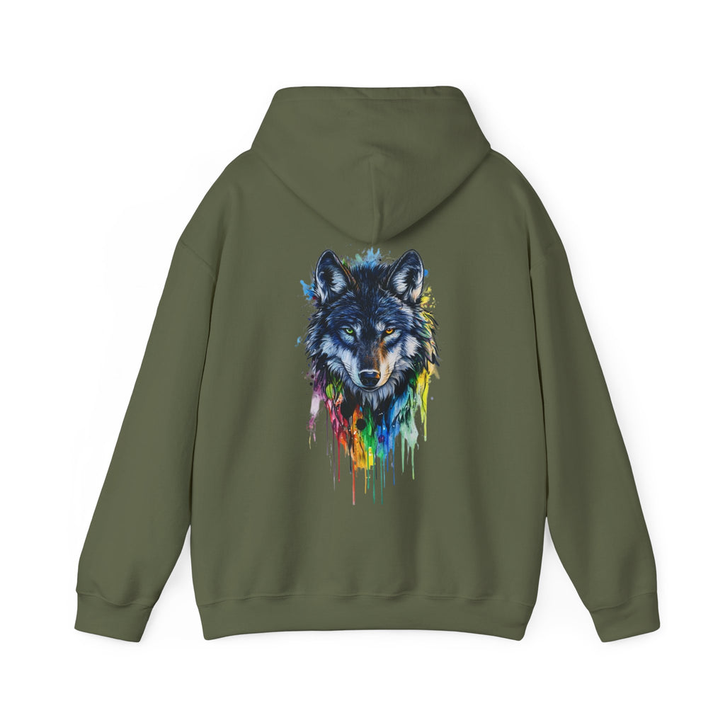 Vibrant Wolf Graphic Hooded Sweatshirt | Cozy Fleece Lined | Perfect for Cold Days - Image 6