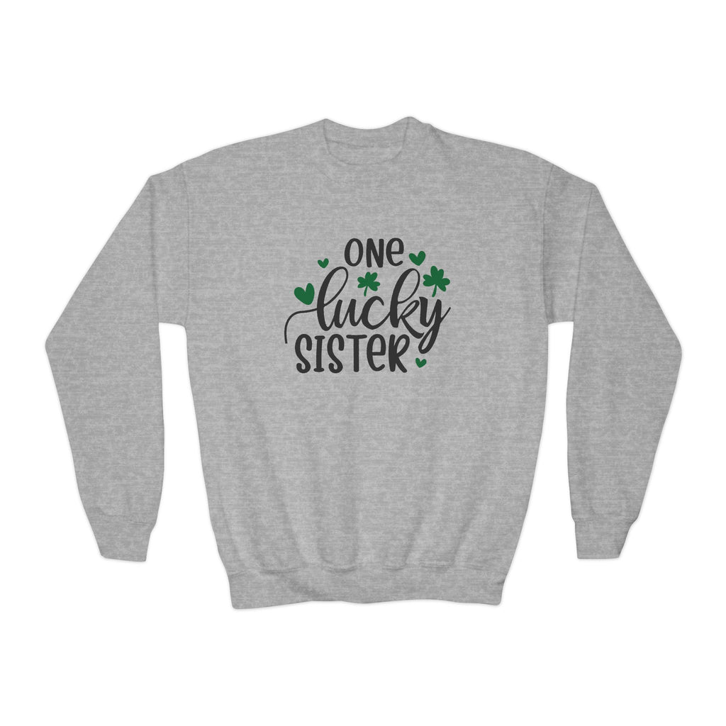 One Lucky Sister St. Patrick's Day Kids Sweatshirt - With Bundle | Soft Kids Cotton | Comfortable Playwear - Image 7