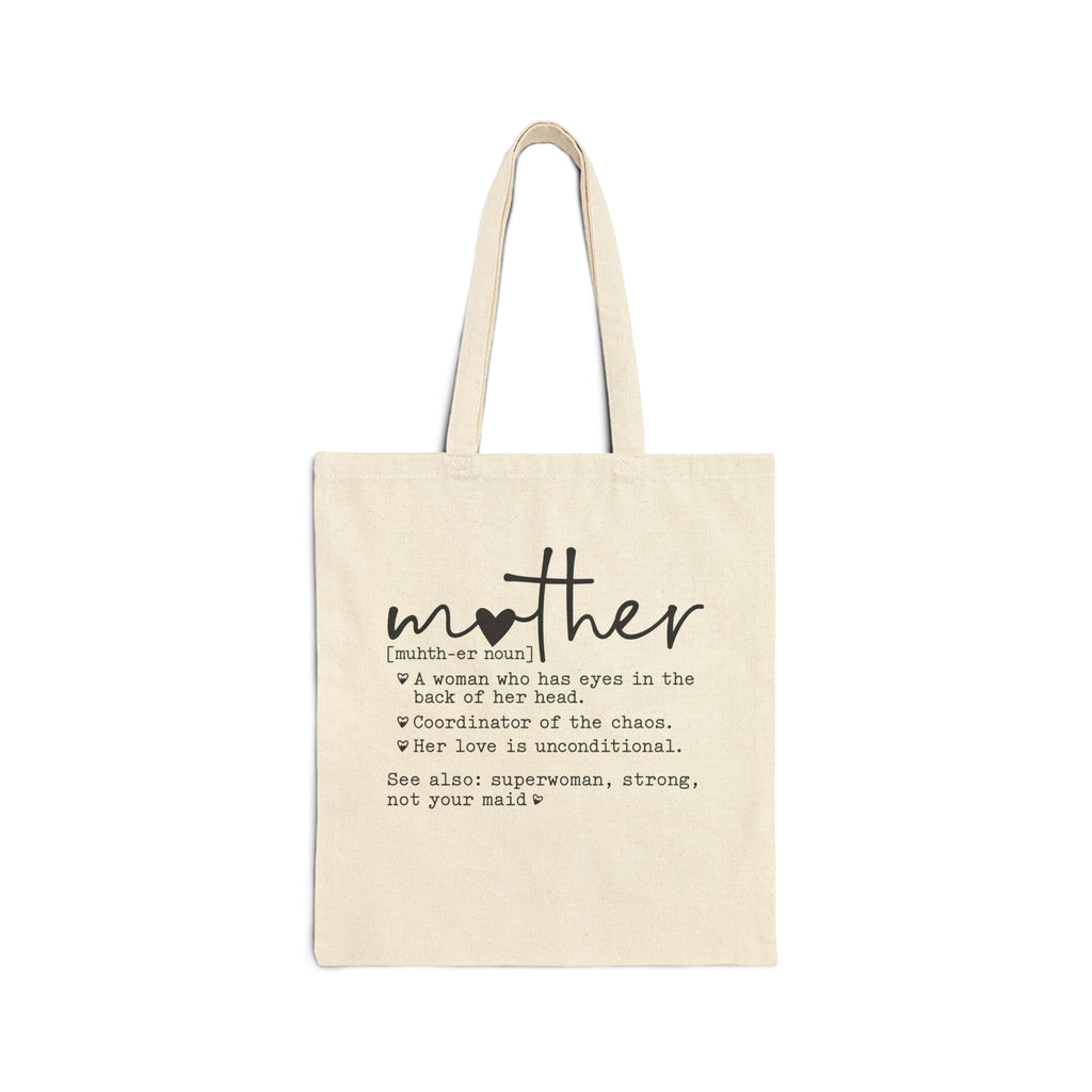 Mother Definition Canvas Tote Bag | Durable Canvas | Everyday Carry-All