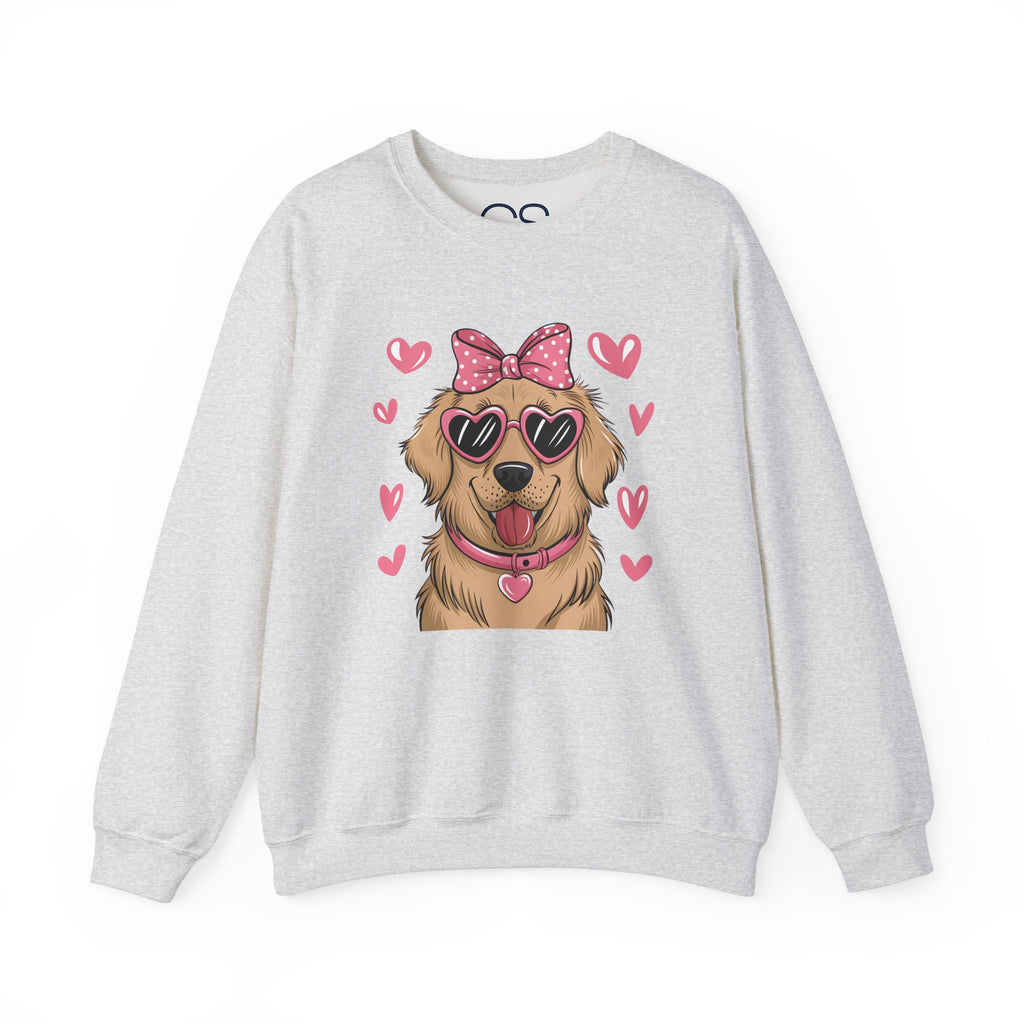 Valentine's Day Dog Crewneck Sweatshirt | Comfortable Cotton Blend | Everyday Casual - Image 2