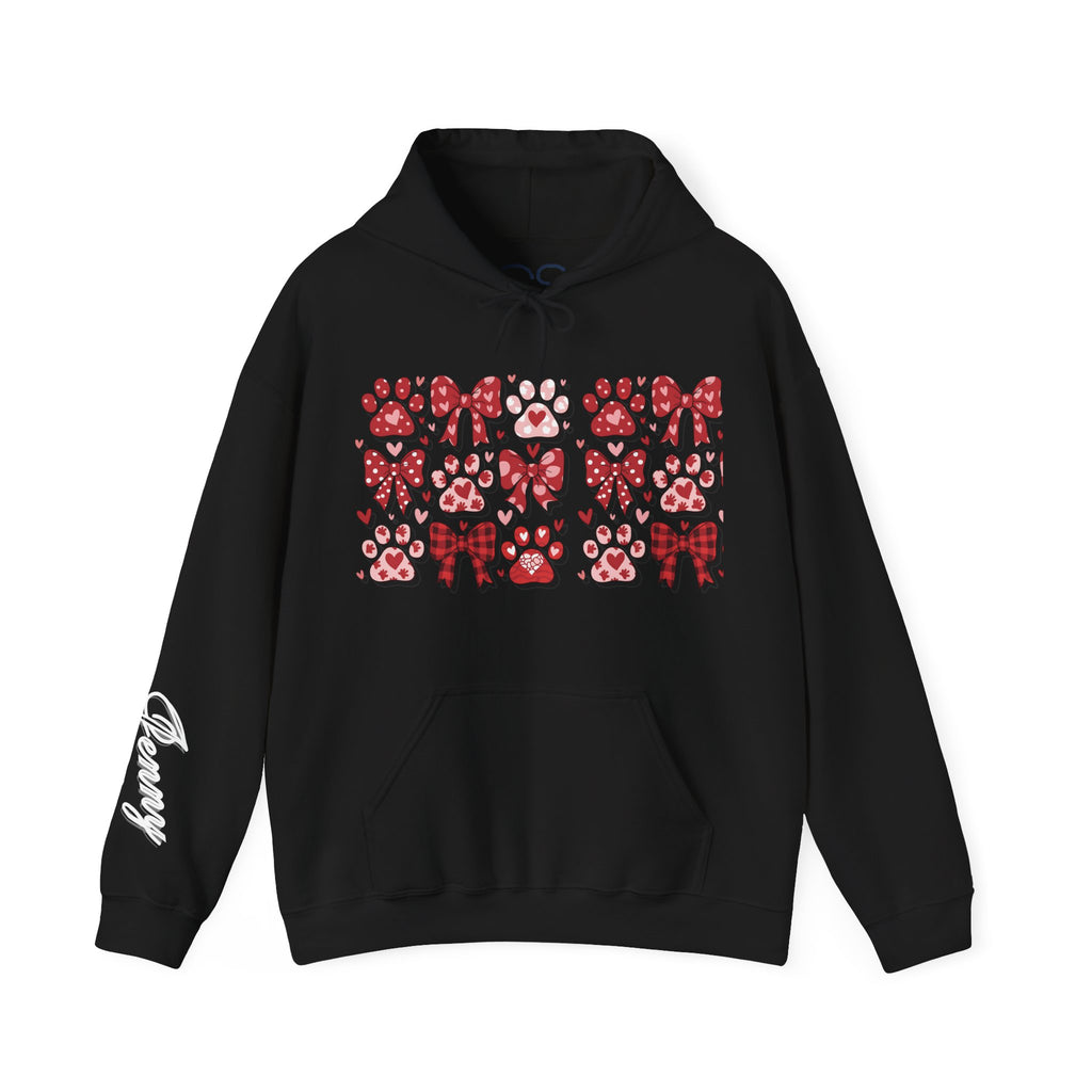 Personalized Valentine Coquette Hooded Sweatshirt | Cozy Fleece Lined | Perfect for Cold Days - Image 3