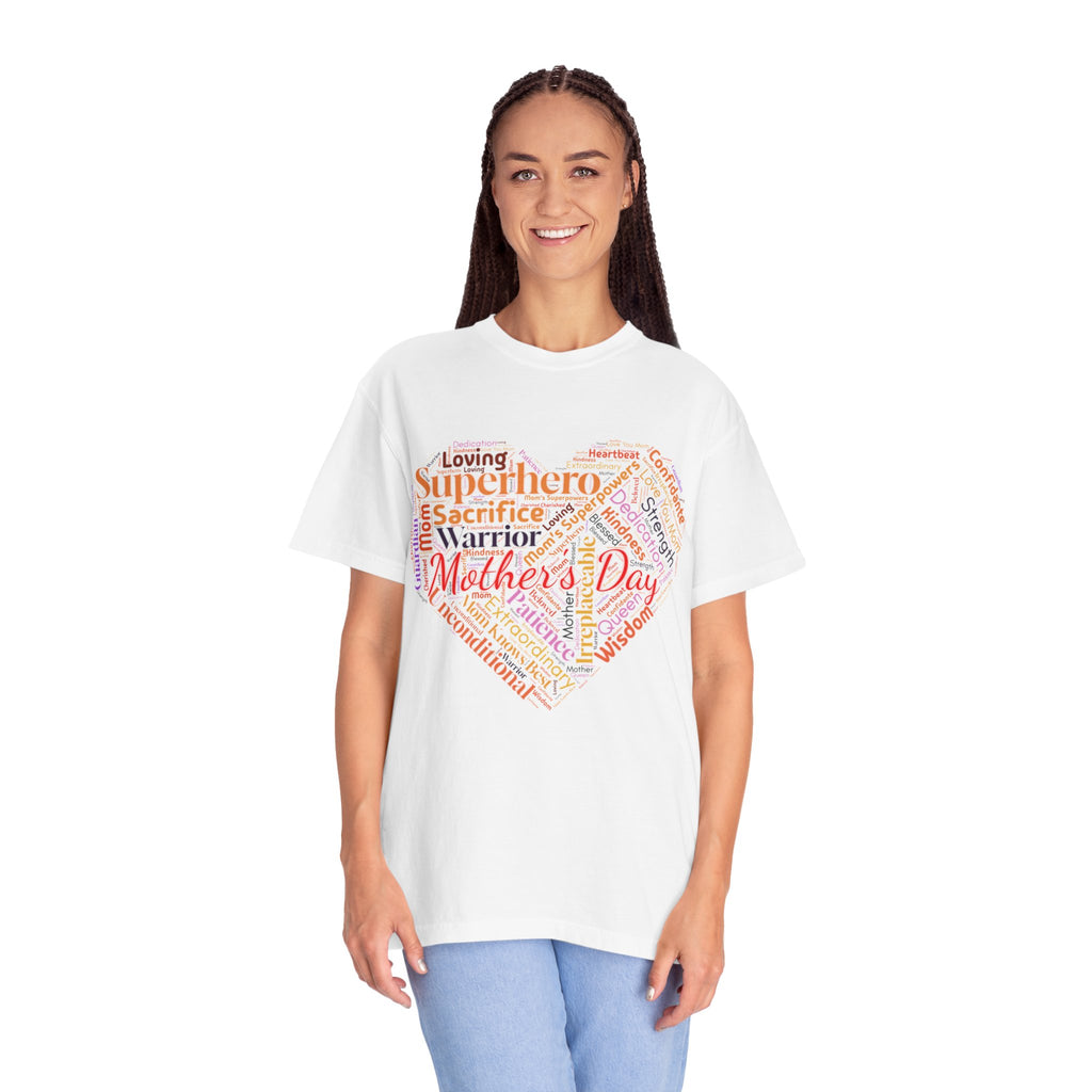 Mother's Day Heart Word Cloud T-Shirt | Soft Premium Cotton Tee | Casual Everyday Comfort - Image 2