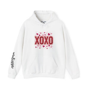 Personalized XOXO Hooded Sweatshirt | Cozy Fleece Lined | Perfect for Cold Days