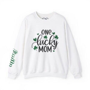 Personalized One Lucky Mom St. Patricks Day Sweatshirt | Comfortable Cotton Blend | Everyday Casual