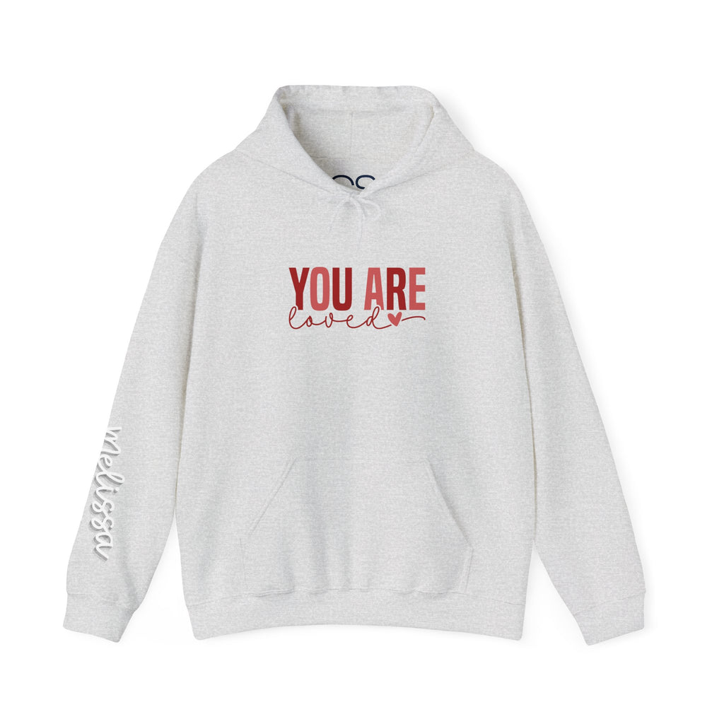 Personalized You Are Loved Hooded Sweatshirt | Cozy Fleece Lined | Perfect for Cold Days - Image 2